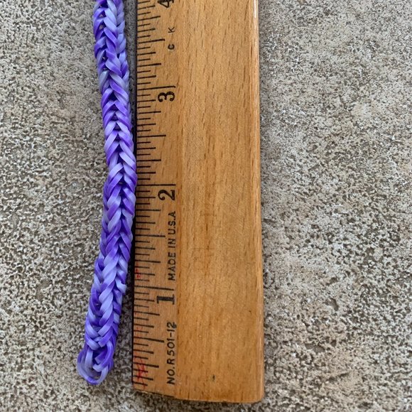 Purple and White Rainbow Loom Fishtail Bracelet - Picture 2 of 3